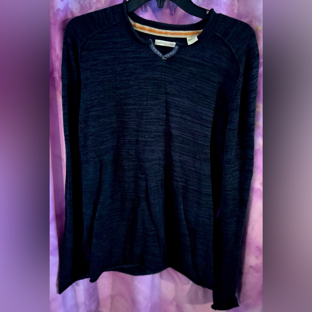 men’s blue medium carbon 2 cobalt 100% cotton sweater